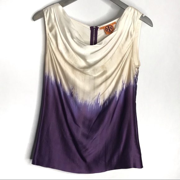 Tory Burch Tops - Tory Burch Lisa Dip Purple Sleeveless Top